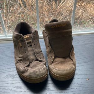 Classic style Vans. Mens size 10. Suede leather uppers. Hard rubber sole.